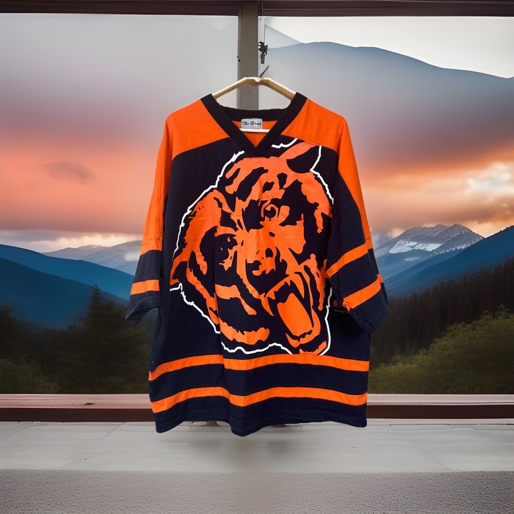 Vintage 1994 Chicago Bears The Game NFL Jersey T-Shirt Mens XL Orange Blue